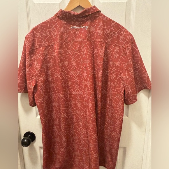 William Murray Men's Geometric Short Sleeve Button Down Golf Shirt XL Football - Picture 2 of 10